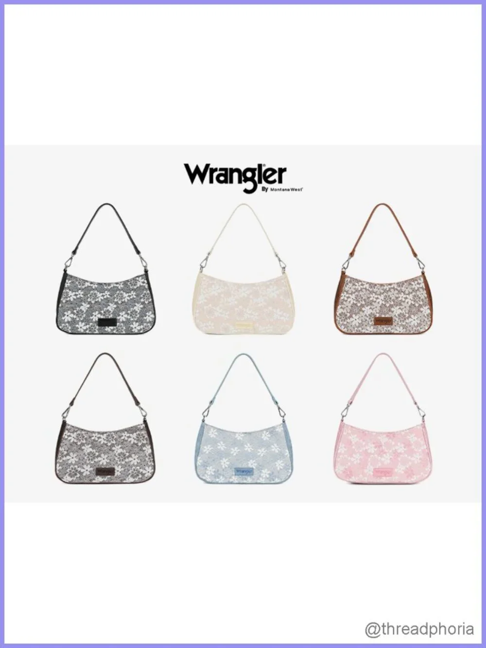 Lace Floral Faux Leather Hobo Handbag Small Purse Shoulder Bag